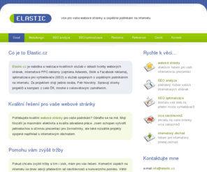 elastic.cz: Elasti.cz - Vše pro vaše úspěšné webové stránky
Vše pro vaše úspěšné webové stránky. Od vytvoření až po SEO optimalizaci a správu reklamních kampaní.