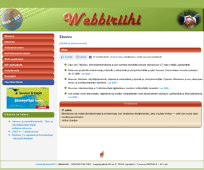 webbiriihi.fi: Webbiriihi · Webbiriihi tarjoaa luotettavaa ICT-palvelua ja riihikuivaa säästöä kustannuksissa
Webbiriihi Tmi.