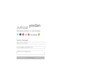 zufrizalyordan.com: information architect & web developer. bandung - indonesia.
zufrizal yordan ->  web desain, web development, bandung, indonesia