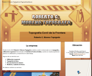 rcttopografia.es: Topografía Conil de la Frontera. Roberto C. Moreno Topógrafo
Cuente con amplios servicios de topografía. Llame al móvil: 625 328 656.