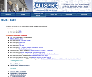 allspechomeinspection.com: Useful links
ALLSPEC Provides Home inspection services in Monmourth, Middlesex and Ocean counties. Alan Walker New Jersey Home Inspector Lic # 24G12100, Radon Testing, Free Termite Inspection 