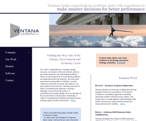 ventanasystems.com: Ventana Systems, Inc.
Ventana Systems, Inc. builds dynamic simulation models for strategy and operations decision support, combining advanced data analysis and modeling with organzational knowledge for superior performance.