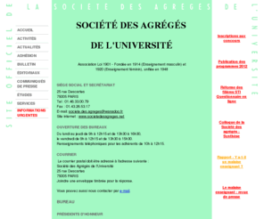 societedesagreges.net: Société des Agrégés de
l'Université
Site officiel de la Société des Agrégés de l'Université