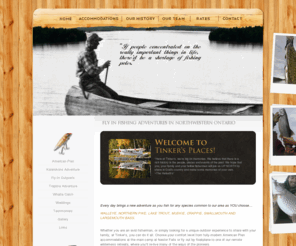 tinkersplaces.com: Tinker's Places, Nestor Falls, Ontario, Canada
Whether you are an avid fisherman, or simply looking for a unique outdoor experience to share with your family, at Tinker’s, you can do it all. Choose your comfort level from fully-modern American Plan accommodations at the main camp at Nestor Falls or fly out by float plane to one of our remote wilderness retreats, where you’ll re-live many of the ways of the pioneers.