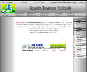 fotbal-tv.net: Fotbal-TV.net - Meciuri Live Online.
Urmariti meciuri live pe net din Liga 1 si din alte campionate de fotbal.