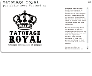 tatouage-royal.com: tatouage royal
Bienvenue chez Tatouage Royal. Nos standards de qualité concernant la stérilisation sont des plus st