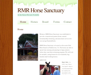 rmrhorsesanctuary.com: Welcome to RMR Horse Sanctuary
A valid, XHTML 1.0 template