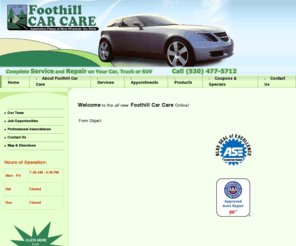 foothillcarcare.com: Foothill Car Care - Home
Homepage of Nevada County's finest auto service and repair facility, Foothill Car Care www.foothillcarcare.com