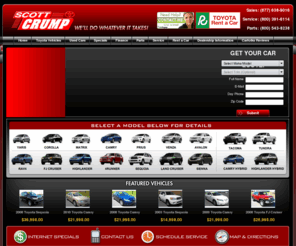 crumptoyota.com: We serve Birmingham - Toyota Dealer | Scott Crump Toyota Jasper Alabama, New Car, Used Car Dealership
Toyota Dealer Jasper, Alabama: Find new car pricing, used cars for sale, hybrids, Toyota parts, auto repair service specials or get a pre-approved for auto leases and car loans online at Scott Crump Toyota, Jasper, Alabama