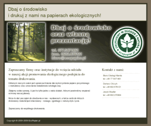 ecopaper.org: Drukujemy w zgodzie z naturą.
Drukarnia offsetowa inna niż wszystkie. Dbaj o środowisko i drukuj z nami na papierach ekologicznych!