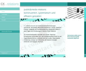 ck-relations.com: CK_relations - Claudia Kazmeier Public Relations Services - 100 PR-Instrumente richtig eingesetzt
CK_relations - Public Relations Services