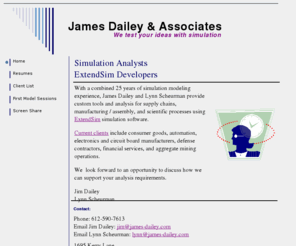 james-dailey.com: James Dailey & Associates
James Dailey is a contract simulation model developer and analyst utilizing ExtendSim simulation software.