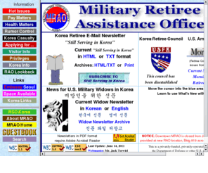 rao-osan.com: Military Retiree Assistance Office
Military Retiree Assistance Office outside Osan AB serving retirees and widows of all services throughout the Republic of Korea