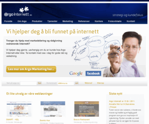 argo.no: Webdesign, publiseringsløsninger, webutvikling & ehandel -  Argo Internett
Argo Internett er markedsleder på webdesign, publiseringsløsninger og e-handelsløsninger, med over 350 kunder i hordaland og Bergen. Kompetanse og erfaring er nøkkelen til suksess. Hos oss får du alt på et sted. Hva er ditt behov?