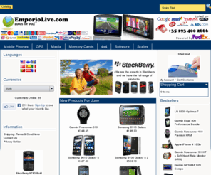 emporiolive.com: EmporioLive.com - Goods for you!
lowest price: Terratrip, Garmin, Nokia, Sony Ericsson, Tomtom, Apple, LG, Motorola, Samsung, Blackberry, Kingston, e-Books, HTC, BlueChart, GSM Accessories, Acer, Palm, Archos, Olympus, Brother, Canon, Google, Alcatel, Sony, Entec, Tanita, Parrot, 