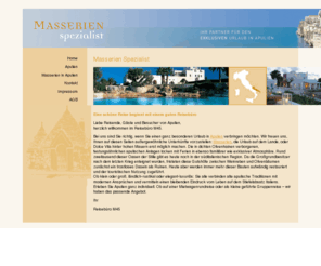 masserien-spezialist.de: Masserien Spezialist - Ihr Partner für den exklusiven Urlaub in Apulien
Masserien Spezialist: Ihr Partner für den exklusiven Urlaub in Apulien