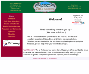 terispackagestore.com: Teri's Package Store Home Page
Package Store in Higganum and Haddam CT, Wine, Beer, Liquor