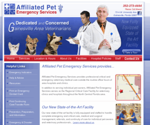 affiliated-pet.com: Affiliated Pet Emergency Services - Gainesville Florida
Affiliated Pet Emergency Services provides professional critical and emergency veterinary medical care outside the routine office hours of area hospitals and clinics.