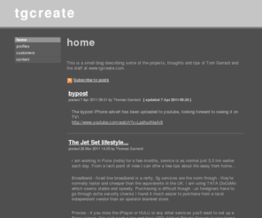 freelancedev.com: tgcreate
Home page of www.tgcreate.com software development, founded by Tom Garrard. 