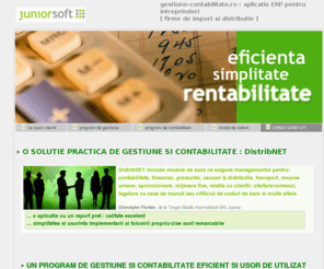 gestiune-contabilitate.ro: Program de gestiune contabilitate : solutie ERP pentru intreprinderi : DistribNET, JuniorSoft
Solutii complete de gestiune si contabilitate, calcul salarii, program gratuit de facturare, case de schimb valutar / exchange pentru firme, in special import si distributie