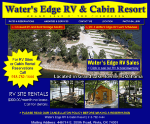 Watersedgerv Com Water S Edge Rv Cabin Resort Vinita Ok Rv