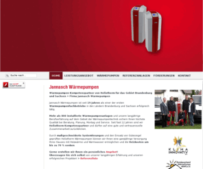 jannasch.net: Jannasch Wärmepumpen - Jannasch Wärmepumpen
Wärmepumpen Kompetenzpartner von Heliotherm für das Gebiet Brandenburg und Sachsen >  Firma Jannasch Wärmepumpen.