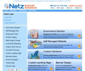 netzinternetsolutions.com: shopping cart software ecommerce shopping cart online shopping cart shopping cart solution
Feature packed Online e-commerce shopping solution for small to medium sized companies. We cover B2C & B2B solutions. Come and visit us today and get off on the right track first time.