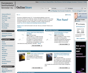 five.aero: Euromoney Institutional  Investor PLC-Books, Magazines, Events, Seminars in finance, law and energy
Business information for the international finance, law and energy sectors.  Search our online store for magazines, trade journals, newsletters, text books, yearbooks, training manuals, conferences, seminars and training courses. 