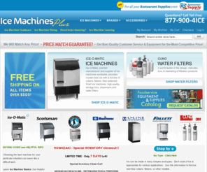 icemachinesplus.com: Ice Machines at Ice Machines Plus | Ice-O-Matic | Scotsman | Hoshizaki | Manitowoc | U-Line | Follett Ice Machines
Customer Value - Customer Service! Order an Ice-O-Matic, Scotsman, Hoshizaki, Manitowoc, U-Line or Follett Ice Maker Online Today! Call 877-900-4423 to speak to our Customer Team. Free Shipping on Commercial Ice Machines and Ice Storage Bins. Order a Cuno Water Filter System or Cartridge. Select a Kloppenberg or Follett Ice Bin.