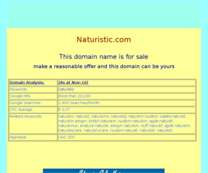 naturistic.com: Naturistic.com page
Naturistic.com domain for sale