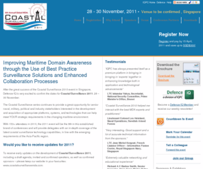 costalsurveillanceasia.com: 6th Annual MDA: Coastal Surveillance 2009 Defence Conference - IQPC
Register today for 6th Annual MDA: Coastal Surveillance 2009, the Defence industry’s leading Defence conference. Learn more today.