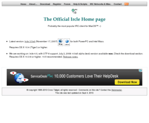 ircle.com: i r c l e . c o m
popular shareware IRC client for Macintosh