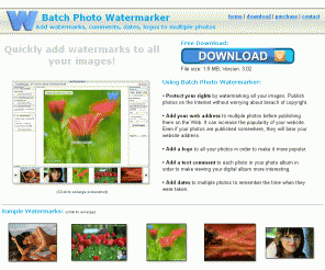 easysector.com: Add Watermarks to Photos in the Batch Mode!
Our software can add text or image watermarks, copyright signs to images in the batch mode!