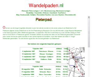 wandelpaden.nl: Pieterpad, wandelervaringen tijdens het lopen van Pieterburen naar de Sint Pietersberg, weerstation Haarlem,LAW, wandelen, walk, hike, Maastricht, wandeltips, rugzak, verslag, overnachten, teek, langeafstandswandelpad,  wandelroute, backpack, hotel, pension, LAW9, vacantie, weekend, midweek, toerfietsen, amateurradio, weer, weather, weerstationhaarlem,
pieterpad, wandelen, walk, hike, tips, http://www.wandelpaden.nl, Wandelervaringen en wandeltips om met de rugzak het Pieterpad te lopen. Boekje LAW9 uitgegeven door NIVON,Lopen van Pieterburen naar de St. Pietersberg in Maastricht, te voet reizen en Overnachten in hotels, en pensions.