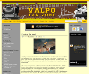 valpofanzone.com: The Valparaiso Crusaders Fan Zone | An independent blog for supporters of Valparaiso University Athletics.
 The Valpo Fan Zone - An independent blog for supporters of Valparaiso University Athletics. 