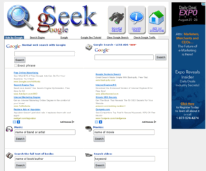 gseek.com: gSeek, search google easier with a simplifed interface
Google has dozens of advanced searching fucntions, you can now take the pain out of having to learn about all of them by using the gseek google interface, search google easier with gseek