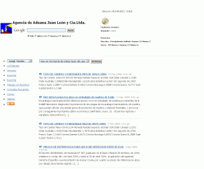 ajleon.com: Juan Leon
Servicios de Agencia de Aduana, ImportaciÃ³n y Exportaciones. CoordinaciÃ³n de importaciones y Exportaciones entre Chile y cualquier parte del mundo.
