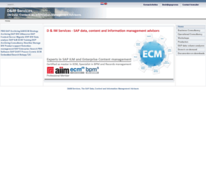 d-im-services.com: D&IM Services | D&IM Services
D&IM Services SAP ECM ILM Archiveren Archiving PBS Alfresco content management consultant training opleiding documenten management Kuijper advies BIT660 data FI migratie Opentext uitfaseren R3 NLS BW BI Nearline Storage contentserver archiefserver decomissioning disentaglement printlijsten database analyse archiving concept integratie SAP Sharepoint