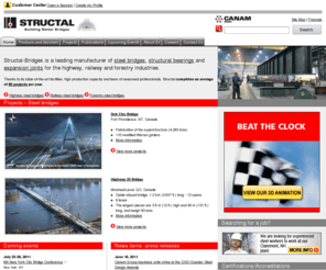 structalbridges.com: Structal-Bridges | Manufacturer of highway, railway and forestry steel bridges
Structal-Bridges is a leading manufacturer of steel bridges, structural bearings and expansion joints for the highway, railway and forestry industries.