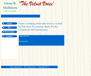 velvetvoicevo.com: The Velvet Voice - Glenn Mathiesen, Voice Over Artist
