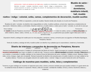 mueblesapesteguia.com: Muebles Apesteguia en Pamplona, muebles, diseño y decoración
Exposición y venta de mueble de salón, dormitorio, infantil, complementos y mueble auxiliar. Diseño de interiores y decoración. Tienda de muebles en Pamplona, Navarra.