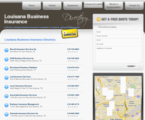 louisianabusinessinsurance.net: Louisana Business Insurance
A directory listing of business insurance companies in Louisana.