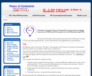 tocforme.com: Welcome to tocforme.com
Theory of Constraints examples, Lean 5S examples, problem solving,