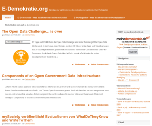 epartizipation.org: E-Demokratie.org – Beiträge zum Thema elektronische Demokratie und elektronische Partizipation
E-Demokratie ist weit mehr als nur ein Teil von E-Government. Elektronische Demokratie befasst sich mit demokratischen Grundlagen wie Legitimation, Partizipation und Öffentlichkeit.