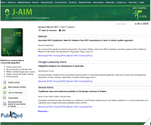 jaim.in: Journal of Ayurveda and Integrative Medicine : Free full text articles from J Ayurveda Integr Med
J Ayurveda Integr Med, Official publication of Institute of Ayurveda and Integrative Medicine, an institute promoted by the Foundation of Revitalization of Local Health Traditions, Bangalore