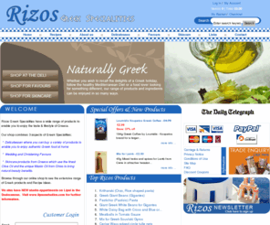 rizosonline.co.uk: Rizos Online, Greek Delis for Greek Food, Free Recipes, Orzo Pasta, Vine Leaves, Olive Oil Soap, Greek Christening Favours, Greek Wedding boubounieres and Lipsi Studios

 
, Naturally Greek
Rizos Online, Greek Delis for Greek Food, Free Recipes, Orzo Pasta, Vine Leaves, Olive Oil Soap, Greek Christening Favours, Greek Wedding boubounieres and Lipsi Studios

 
 :  - Delicatessen Favours Skincare & Mastic Products Recipes Greek Delis in Kidderminster, Worcestershire, West Midlands, UK online, Greek Specialities, Orzo Pasta, Greek Wedding Favours, Greek Christening Favours, Natural Skincare products from Greece, Olive Oil Soap, Mastic Oil from Chios Island
