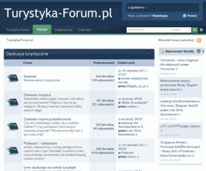 turystyka-forum.pl: Turystyka Forum
Forum turystyczne poruszające wszystkie tematy dotycznące turystyki w szeroko pojętym znaczeniu. Oceny organizatorów, ciekawe wycieczki, nowości z branży - wszystko znajdziesz na Turystyka-Forum.pl