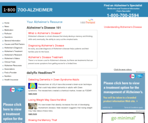 1800700alzheimer.com: Your Alzheimer's Disease Resource
Home Page