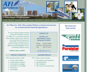 airfiltersinc.com: Air Filters Inc., Richmond, VA
Learn about Air Filters Inc., your Richmond based air filtration experts.