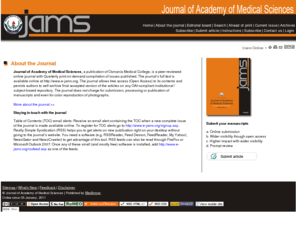 e-jams.org: Journal of Academy of Medical Sciences : Free full text articles from J Acad Med Sci
J Acad Med Sci, Official publication of Osmania Medical College,India